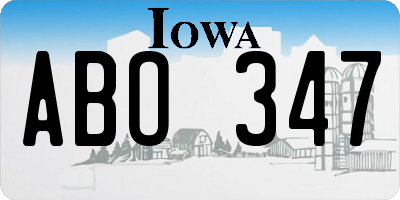 IA license plate ABO347