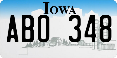 IA license plate ABO348