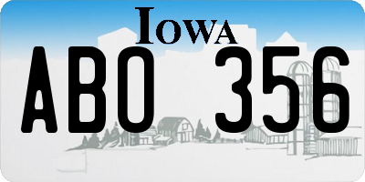 IA license plate ABO356