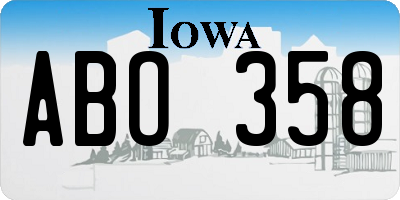 IA license plate ABO358