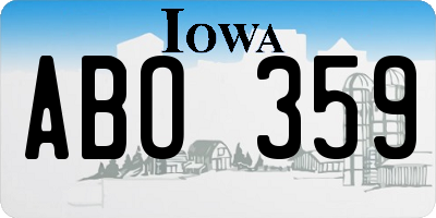 IA license plate ABO359