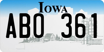 IA license plate ABO361
