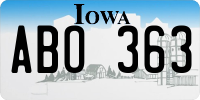 IA license plate ABO363