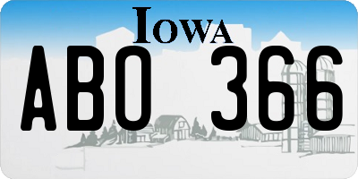 IA license plate ABO366