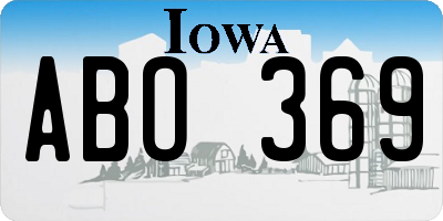 IA license plate ABO369