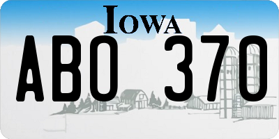 IA license plate ABO370