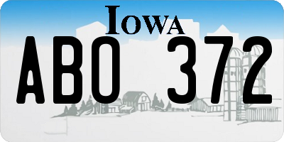 IA license plate ABO372