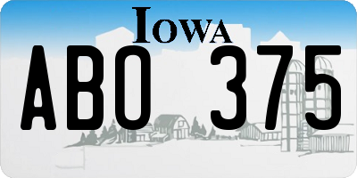 IA license plate ABO375
