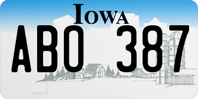 IA license plate ABO387