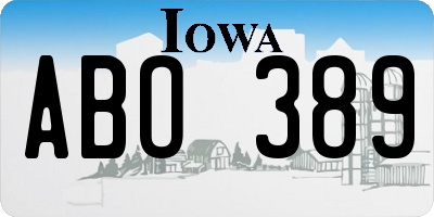 IA license plate ABO389