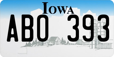 IA license plate ABO393