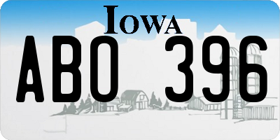 IA license plate ABO396