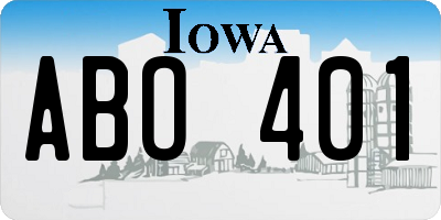IA license plate ABO401
