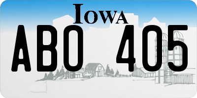 IA license plate ABO405