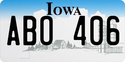 IA license plate ABO406