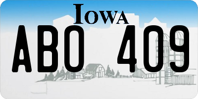 IA license plate ABO409