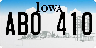 IA license plate ABO410