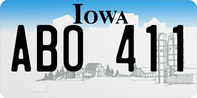IA license plate ABO411