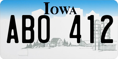 IA license plate ABO412