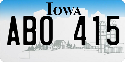 IA license plate ABO415