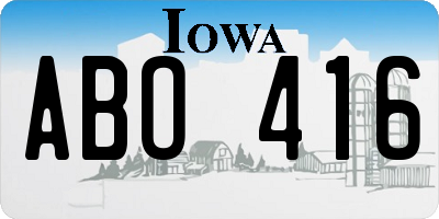 IA license plate ABO416
