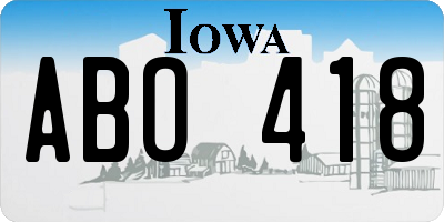 IA license plate ABO418