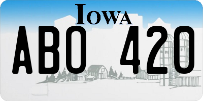 IA license plate ABO420