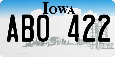 IA license plate ABO422