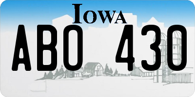 IA license plate ABO430
