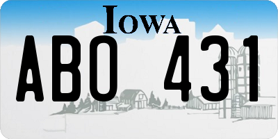 IA license plate ABO431