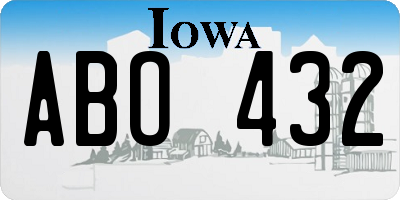 IA license plate ABO432