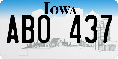 IA license plate ABO437