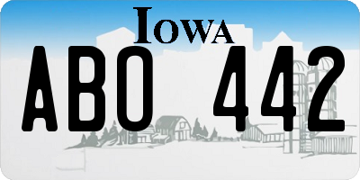 IA license plate ABO442