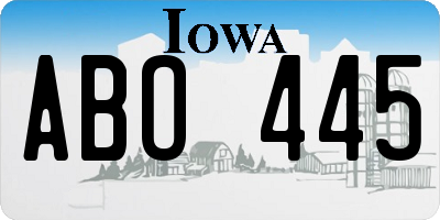 IA license plate ABO445