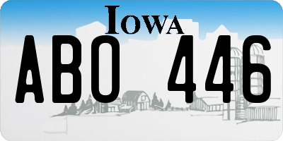 IA license plate ABO446