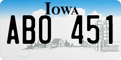 IA license plate ABO451