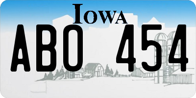 IA license plate ABO454