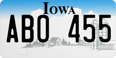 IA license plate ABO455