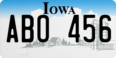IA license plate ABO456