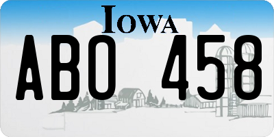 IA license plate ABO458