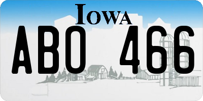 IA license plate ABO466