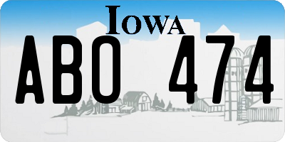 IA license plate ABO474