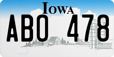 IA license plate ABO478
