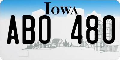 IA license plate ABO480