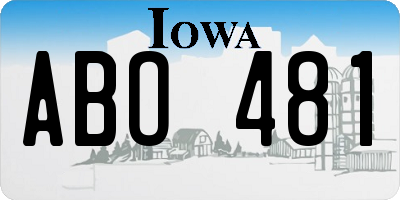 IA license plate ABO481