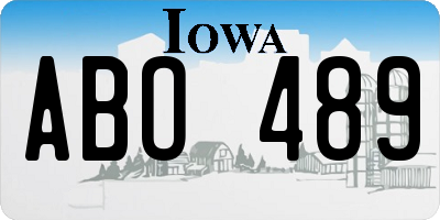 IA license plate ABO489