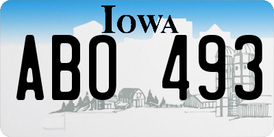 IA license plate ABO493