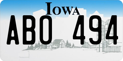 IA license plate ABO494