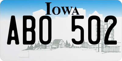 IA license plate ABO502