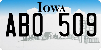 IA license plate ABO509